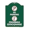 Signmission No Parking Prohibido Estacionarse, Green & White Aluminum Sign, 18" x 24", GW-1824-23595 A-DES-GW-1824-23595 - alternate 1